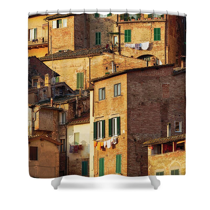 Apartment Shower Curtain featuring the photograph Italian Buildings by Fancy Yan