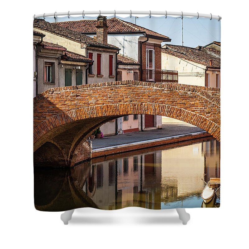Steps Shower Curtain featuring the photograph Italian Country, Comacchio by Deimagine