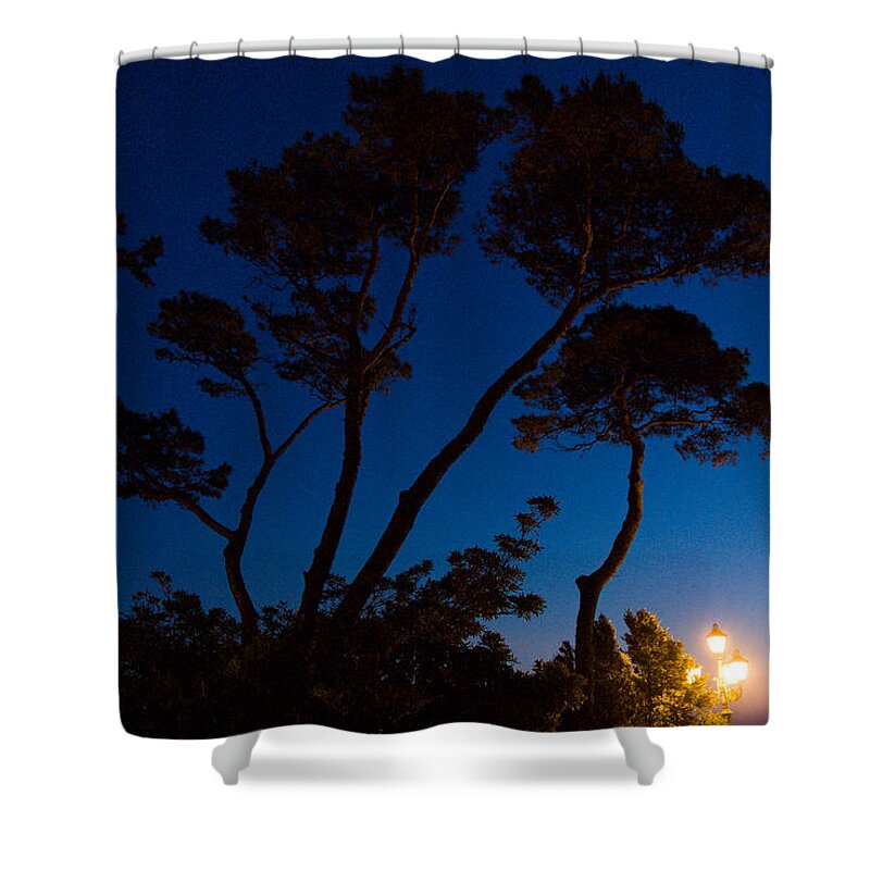 Dusk Shower Curtain featuring the painting Italian dusk by Marco Busoni