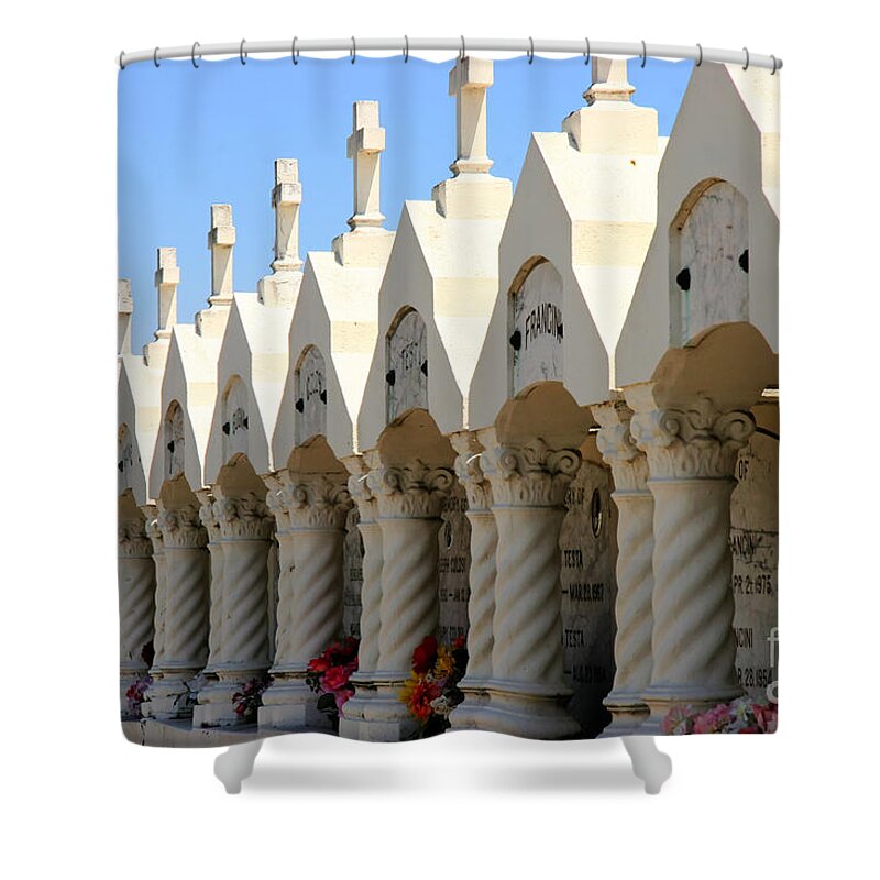 Cemetery Shower Curtain featuring the photograph Italian Family Tombs - San Jose CA by Tap On Photo