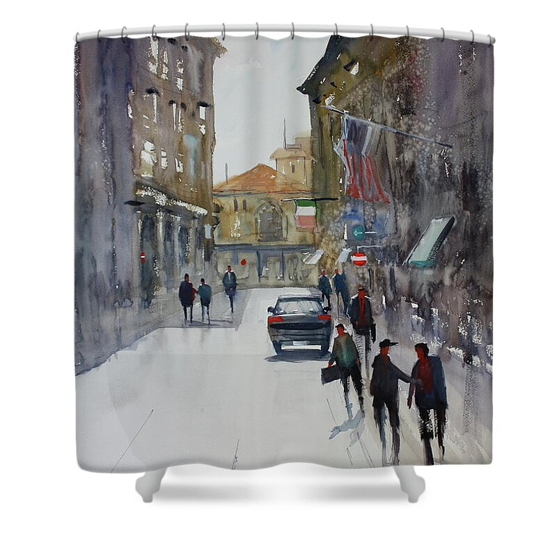 Ryan Radke Shower Curtain featuring the painting Italian Impressions 1 by Ryan Radke