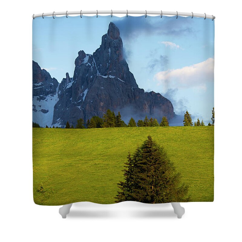 Tranquility Shower Curtain featuring the photograph Italy, Primiero, Siror, Rolle Pass by Aldo Pavan