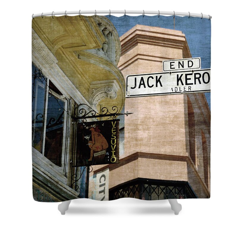 Kerouac Shower Curtain featuring the photograph Jack Kerouac Alley and Vesuvio pub by RicardMN Photography