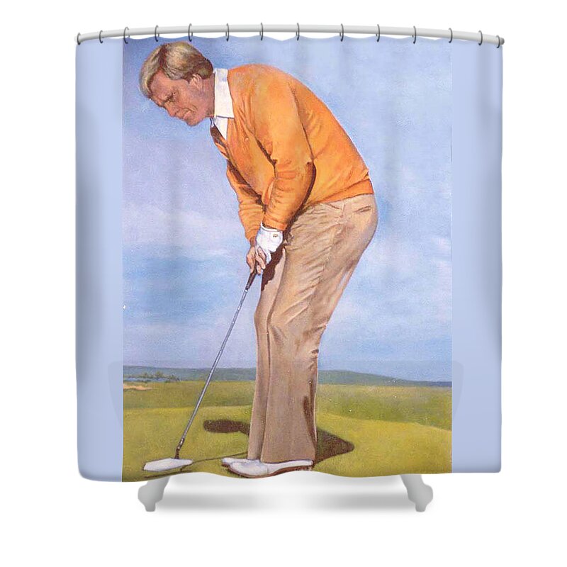 People Shower Curtain featuring the painting Jack Nicklaus by Donna Tucker