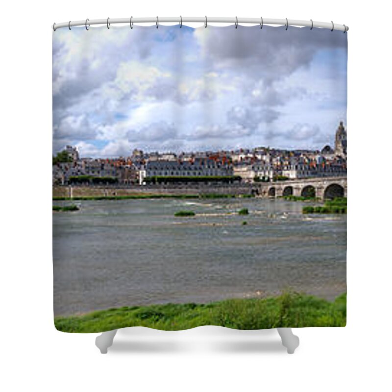 Photography Shower Curtain featuring the photograph Jacques Gabriel Bridge Over The Loire by Panoramic Images