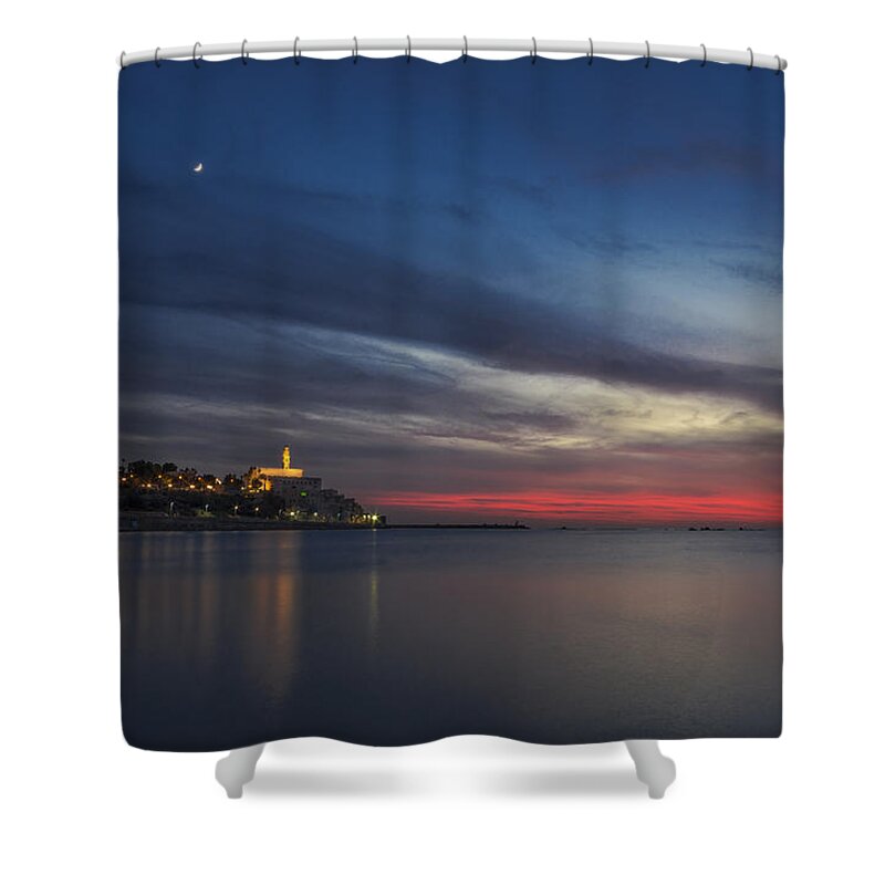 Israel Shower Curtain featuring the photograph Jaffa on ice by Ron Shoshani