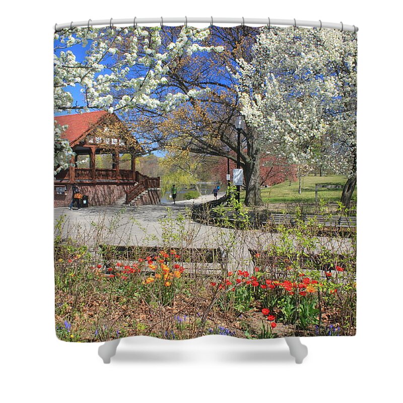 Boston Shower Curtain featuring the photograph Jamaica Pond Boston in Spring by John Burk