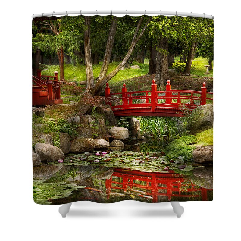 Teahouse Shower Curtain featuring the photograph Japanese Garden - Meditation by Mike Savad