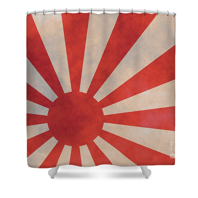 Japanese Shower Curtain featuring the digital art Japanese Rising Sun by Amanda Mohler