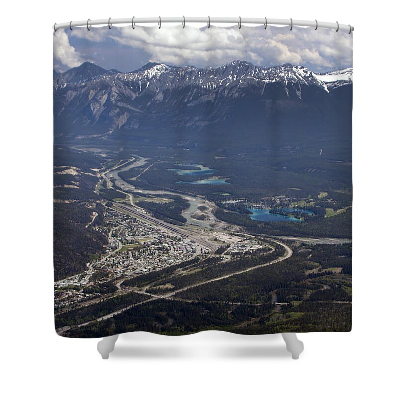 Landscape Shower Curtain featuring the photograph Jasper and the Athabasca River by Tony Mills