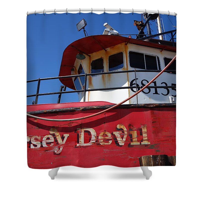 Clam Boat Shower Curtain featuring the photograph Jersey Devil Clam Boat by Joan Reese