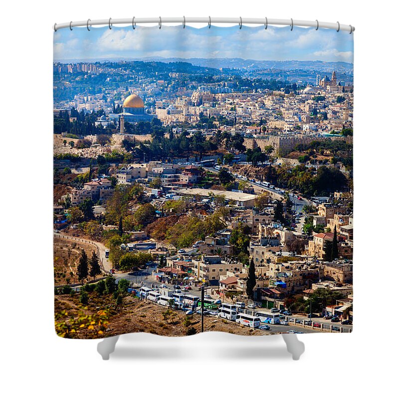 City Shower Curtain featuring the photograph Jerusalem by Alexey Stiop