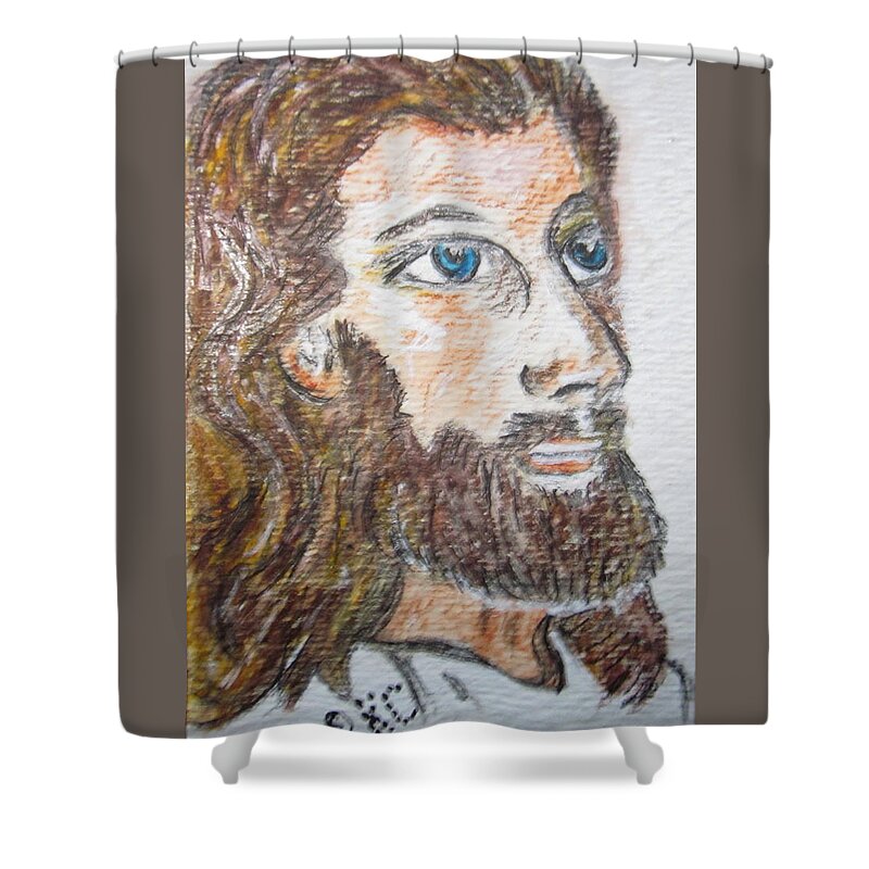 Jesus Shower Curtain featuring the painting Jesus Our Saviour by Kathy Marrs Chandler