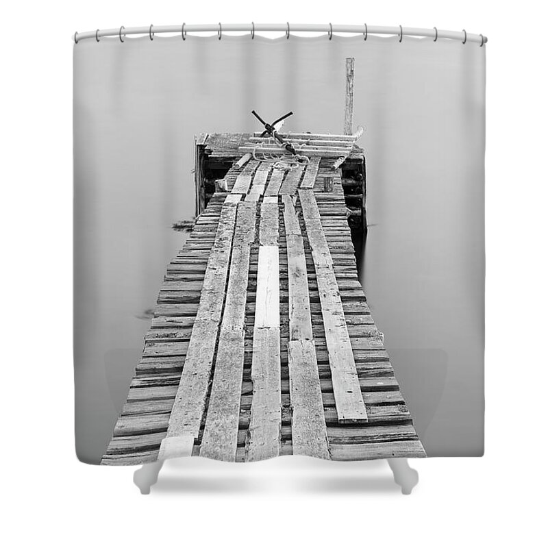 Outdoors Shower Curtain featuring the photograph Jetty At Dusk, Newfoundland by Aluma Images