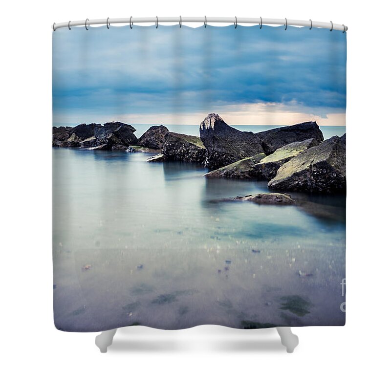 Adria Shower Curtain featuring the photograph Jetty by Hannes Cmarits
