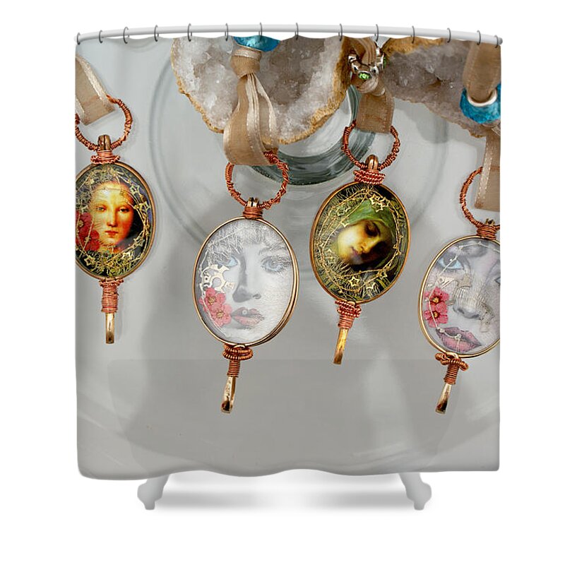 Jewelry Shower Curtain featuring the jewelry Jewelry by Judy Henninger