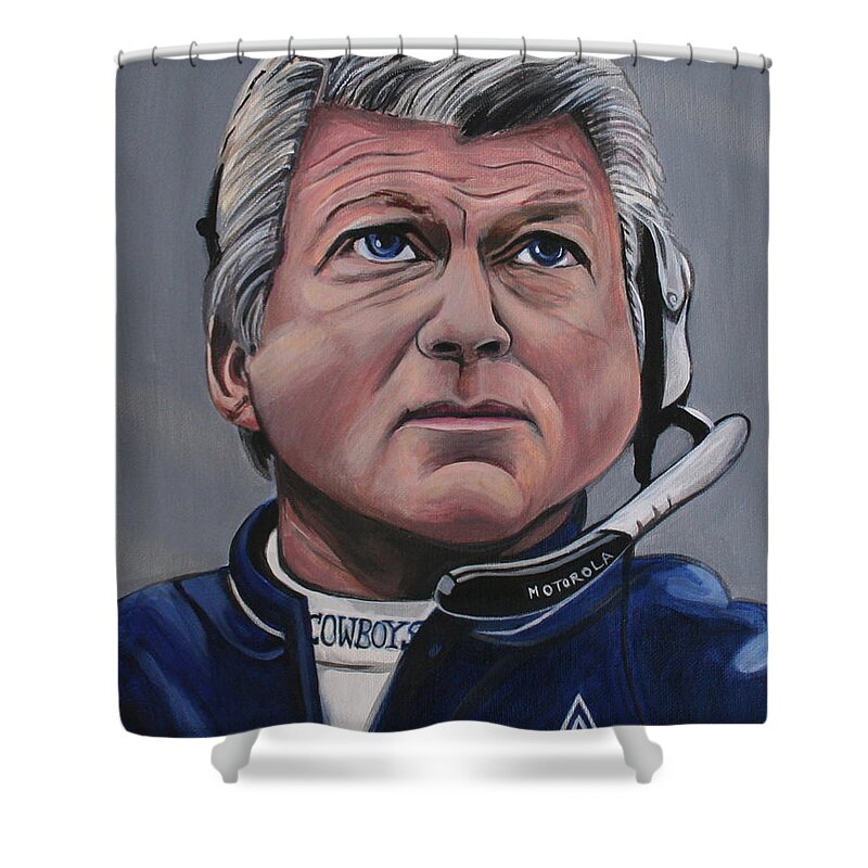 Jimmy Johnson Shower Curtain featuring the painting Jimmy Johnson by Kate Fortin