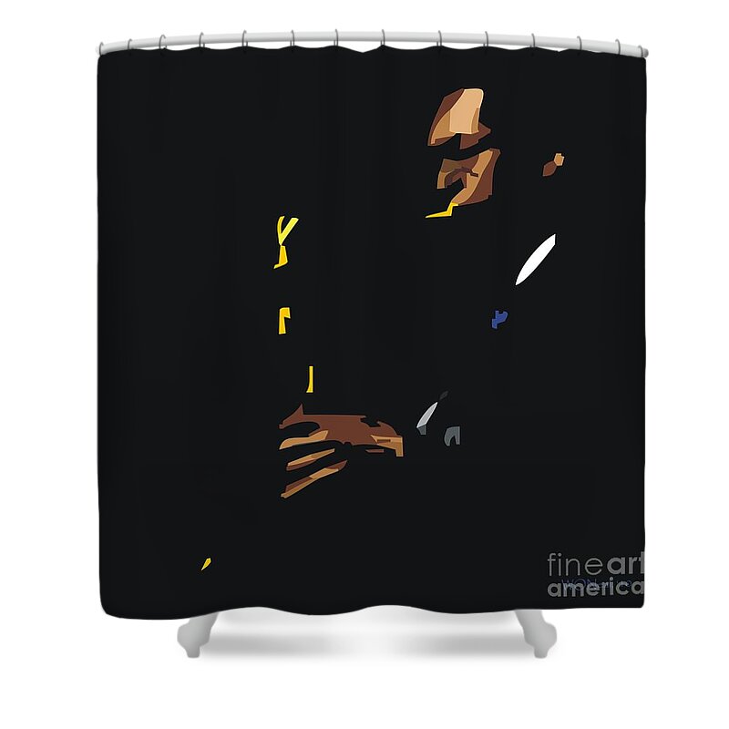 Male Portraits Shower Curtain featuring the digital art John Coltrane by Walter Neal