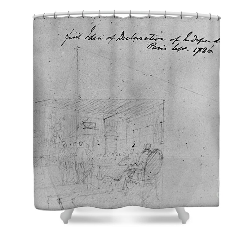 1786 Shower Curtain featuring the drawing John Trumbull Sketch by Granger
