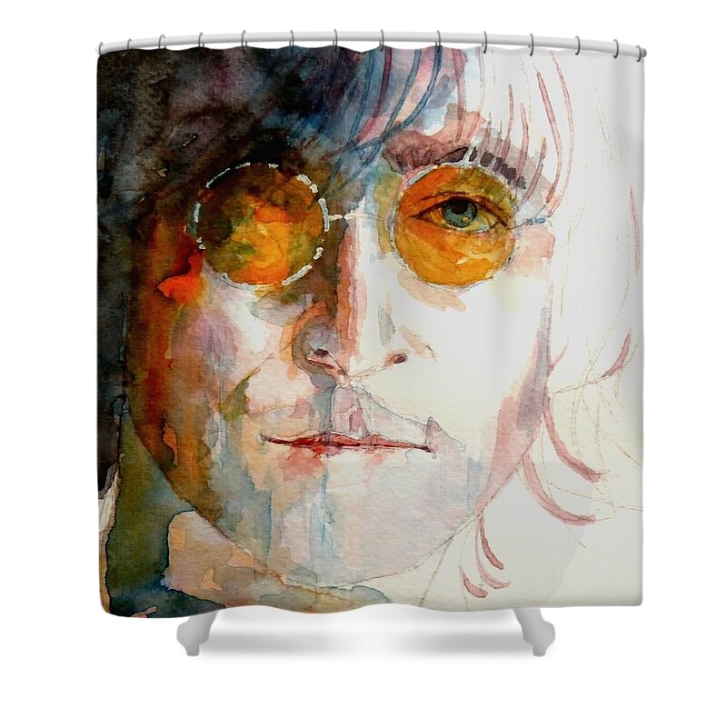 John Lennon Shower Curtain featuring the painting John Winston Lennon by Paul Lovering