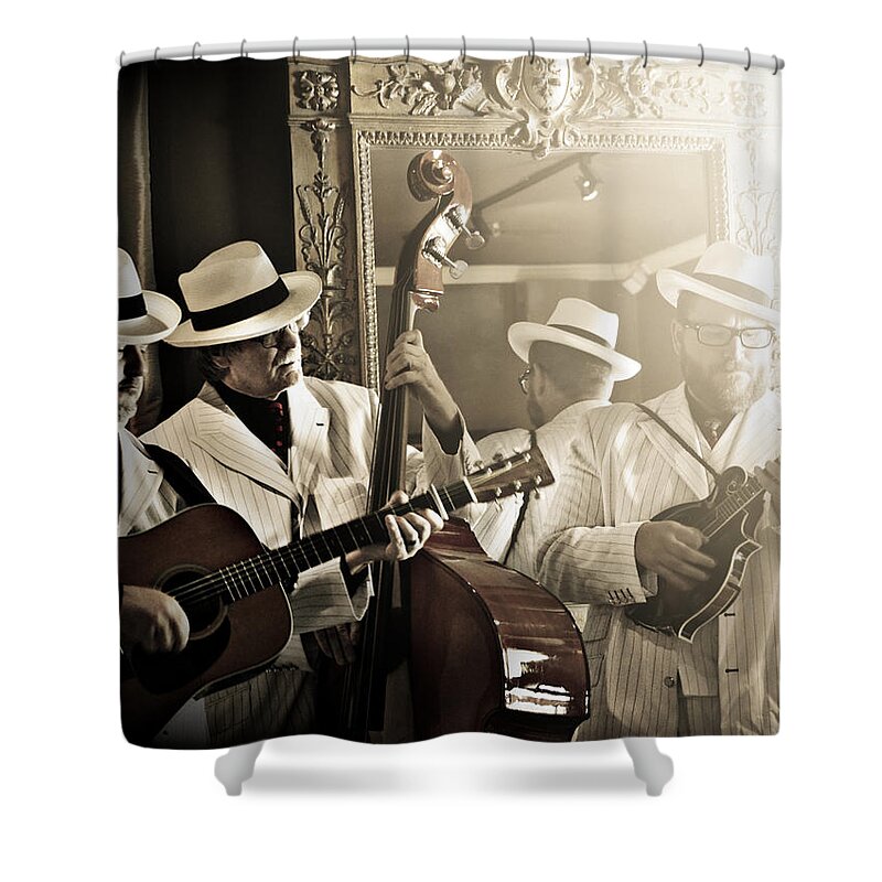 Judge Talford Band Shower Curtain featuring the photograph Judge Talford Band by Ally White