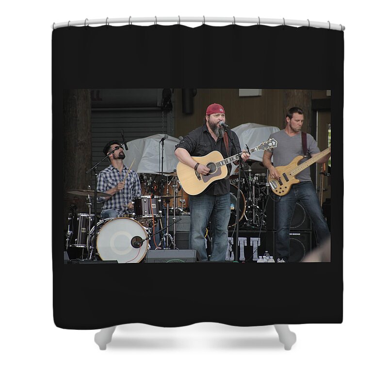 Music Shower Curtain featuring the photograph Jukebox Mafia Country Rock by Valerie Collins