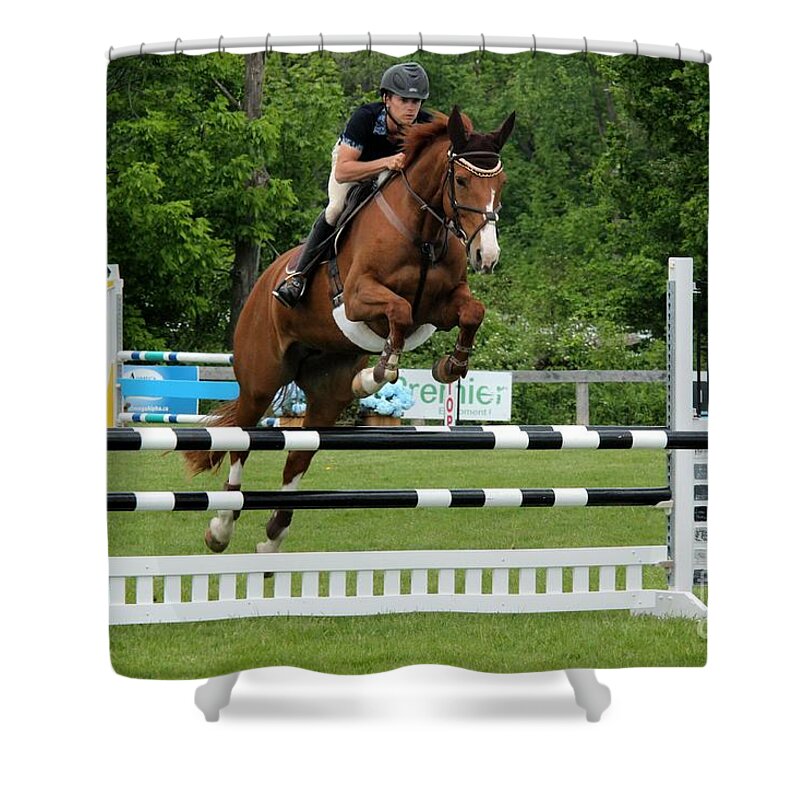 Equestrian Shower Curtain featuring the photograph Jumper5 by Janice Byer