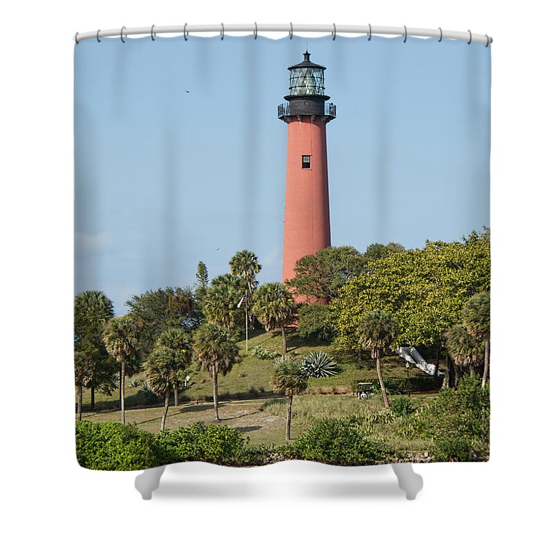 Lighthouse Shower Curtain featuring the photograph Jupiter Inlet by John Black
