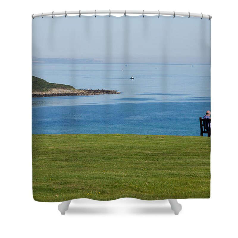 Weymouth Shower Curtain featuring the photograph Jurassic coast view by Ian Middleton