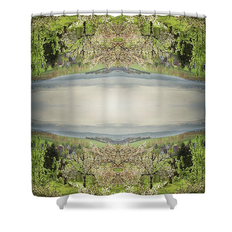 Non-urban Scene Shower Curtain featuring the photograph Kaleidoscope Garden With Blossoming by Silvia Otte