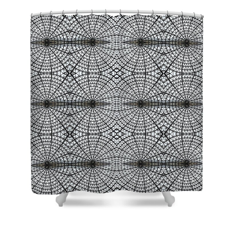 Internet Shower Curtain featuring the photograph Kaleidoscope Of Metal And Glass Design by Elena Peremet