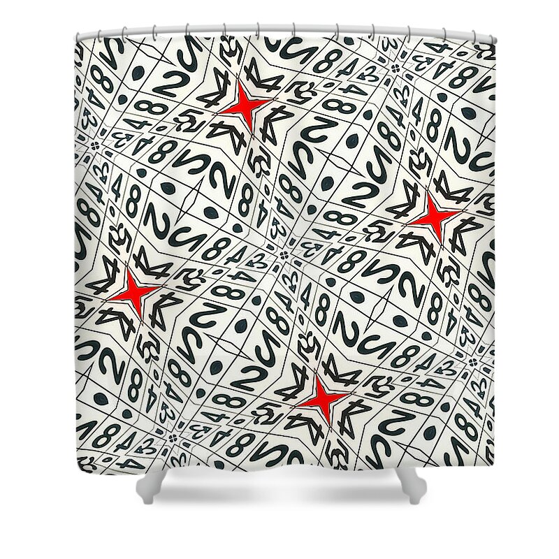 Carnegie Mellon University Shower Curtain featuring the digital art Kaleidoscope Random Numbers by Amy Cicconi