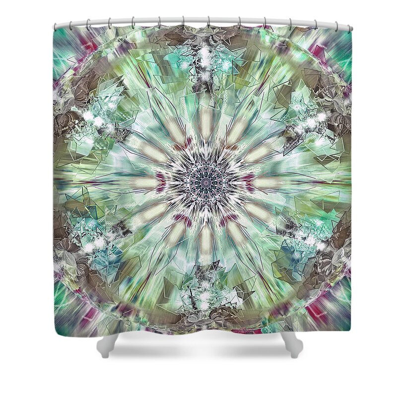Kaleidoscope Shower Curtain featuring the digital art Kaleidoscope by Savannah Gibbs