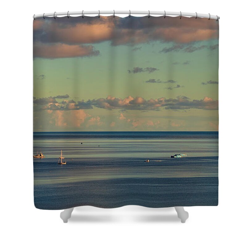 Hawaii Shower Curtain featuring the photograph Kaneohe Bay Panorama Mural 4 of 5 by Dan McManus