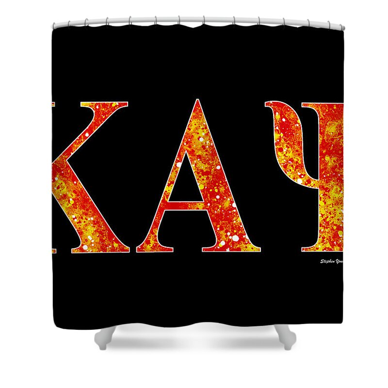 Kappa Alpha Psi Shower Curtain featuring the digital art Kappa Alpha Psi - Black by Stephen Younts