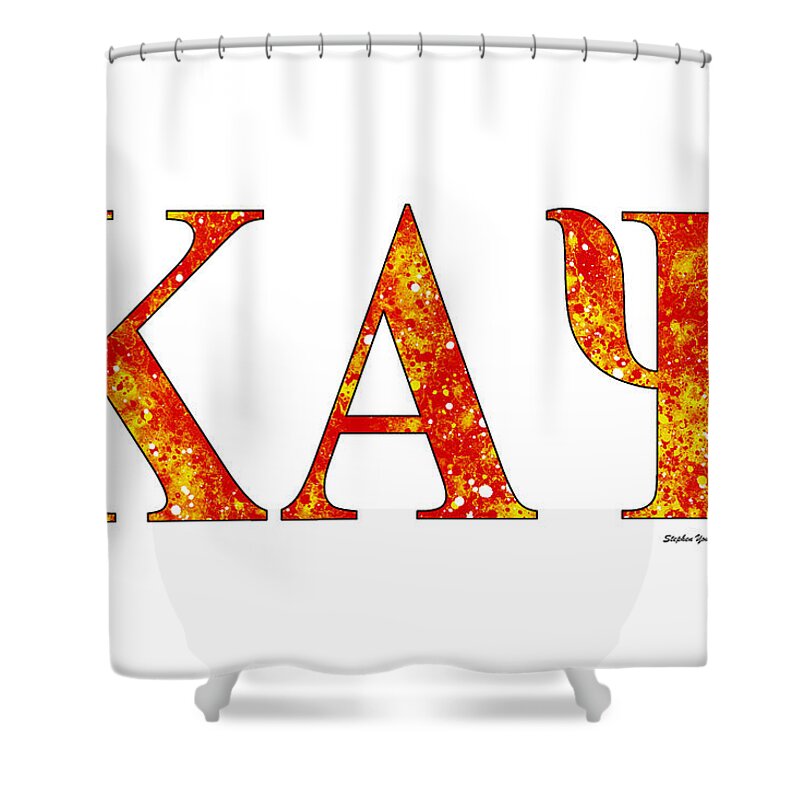 Kappa Alpha Psi Shower Curtain featuring the digital art Kappa Alpha Psi - White by Stephen Younts