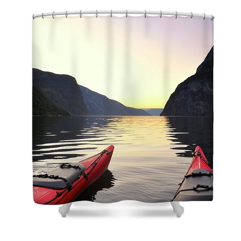 Scenics Shower Curtain featuring the photograph Kayak In Norway by Sjo