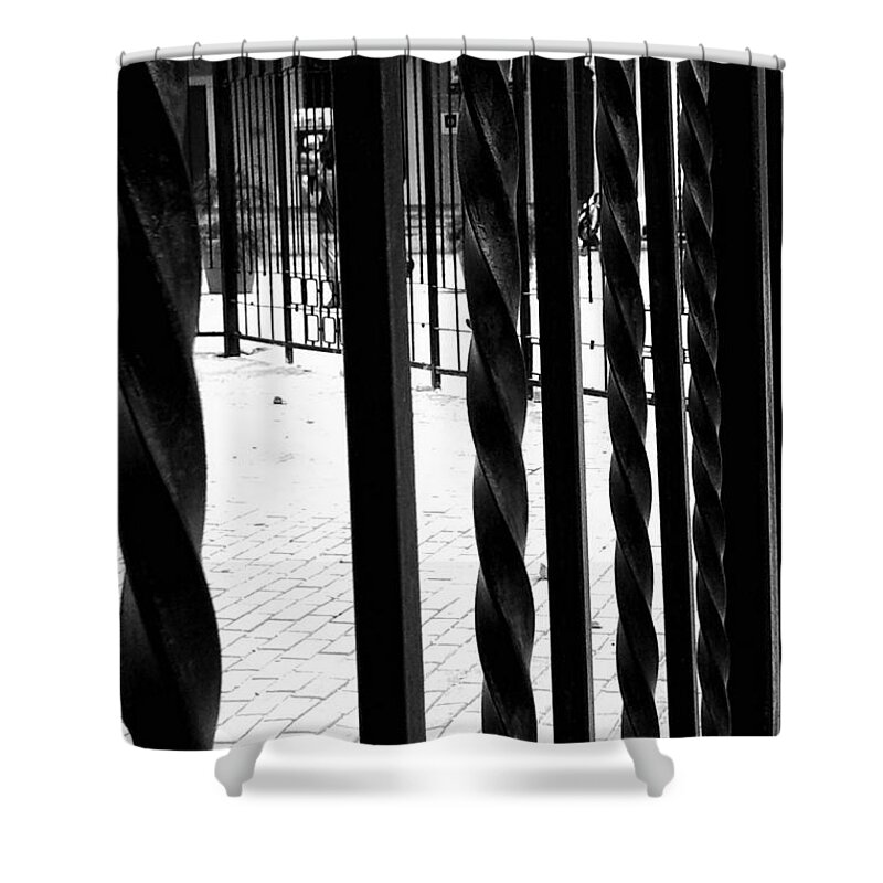 Fence Shower Curtain featuring the photograph Keep In by Zinvolle Art