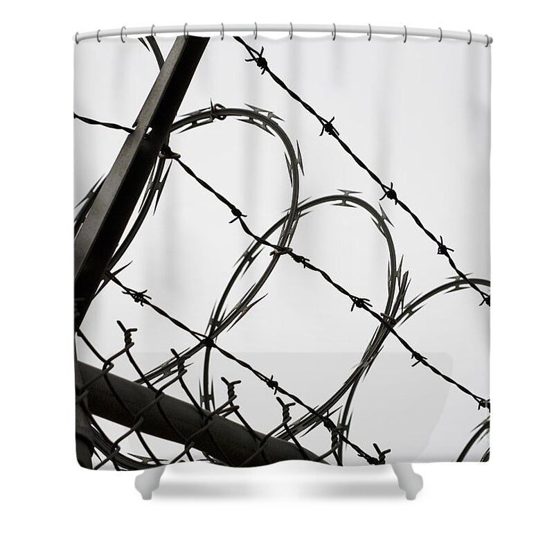 Adversity Shower Curtain featuring the photograph Keep Out by Diane Macdonald