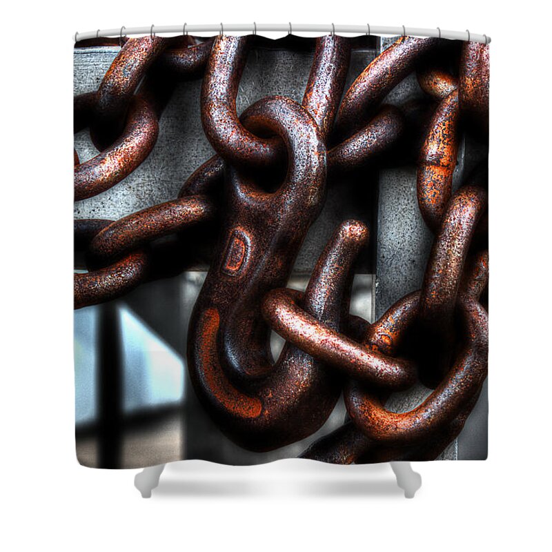 Chain Shower Curtain featuring the photograph Keep Out by Michael Eingle