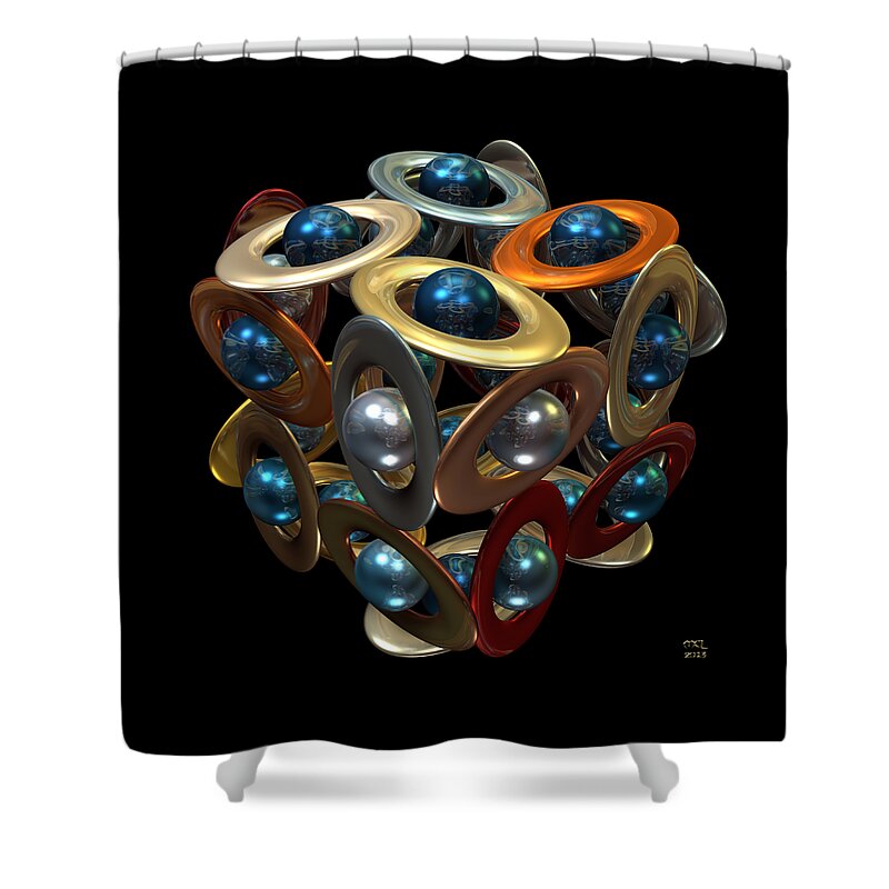 Abstract Shower Curtain featuring the digital art Kepler's Dream by Manny Lorenzo