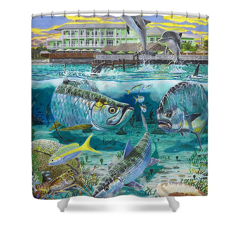Grand Slam Shower Curtain featuring the painting Key Largo grand slam by Carey Chen