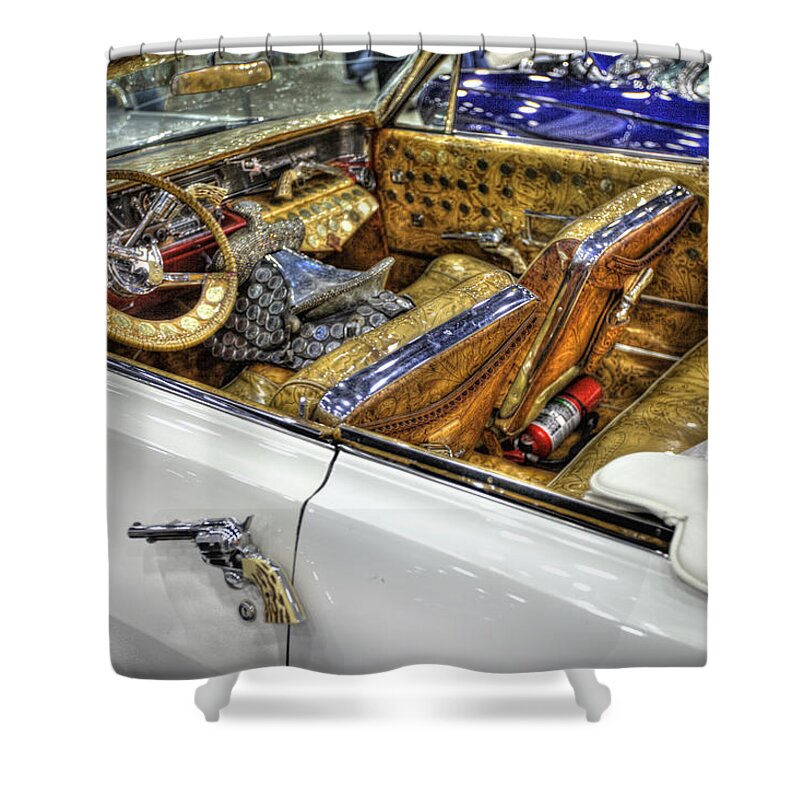  Shower Curtain featuring the photograph Kid Rock's Bonneville by Nicholas Grunas