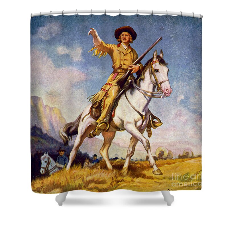 Christopher Houston Carson Shower Curtain featuring the photograph Kit Carson American Frontiersman by LOC Science Source