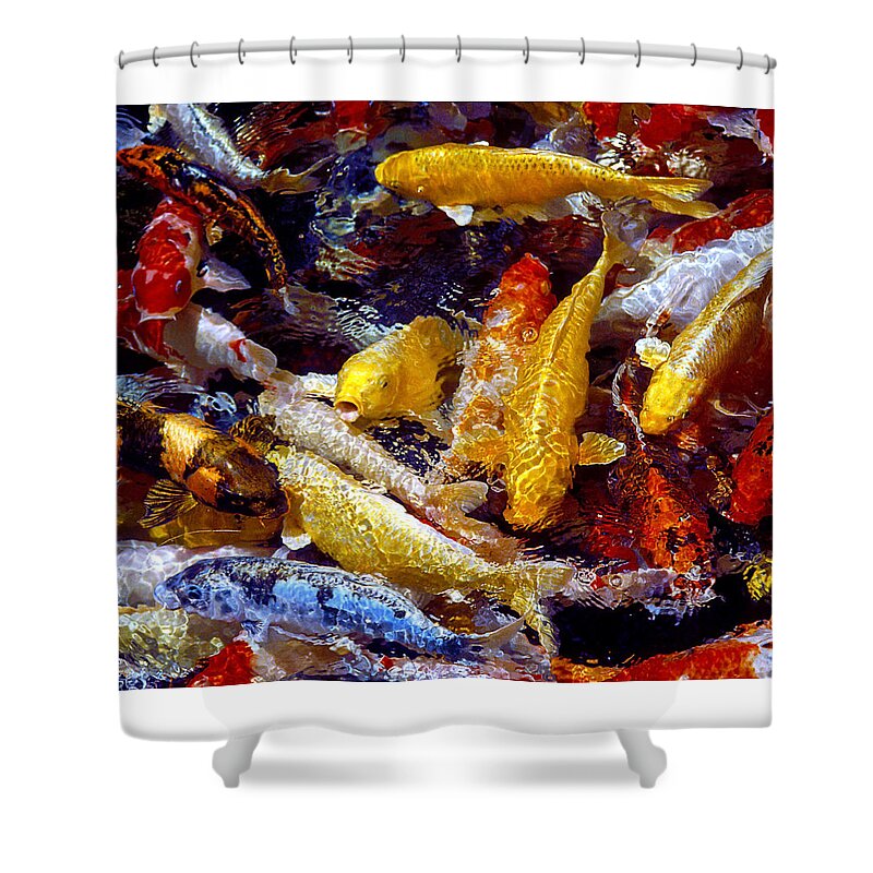 Koi Shower Curtain featuring the photograph Koi Pond by Marie Hicks