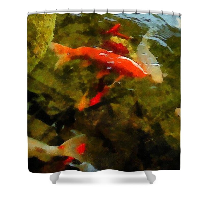 Pond Shower Curtain featuring the photograph Koi Pond by Michelle Calkins