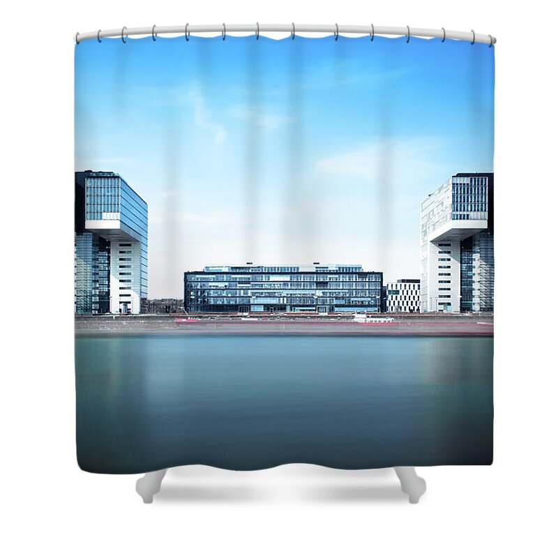 North Rhine Westphalia Shower Curtain featuring the photograph Kranhäuser In Köln by By Felix Schmidt
