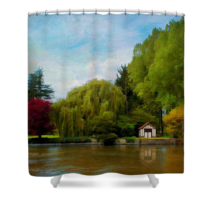 Cabine Shower Curtain featuring the photograph La Cabane a Acquigny by Jean-Pierre Ducondi