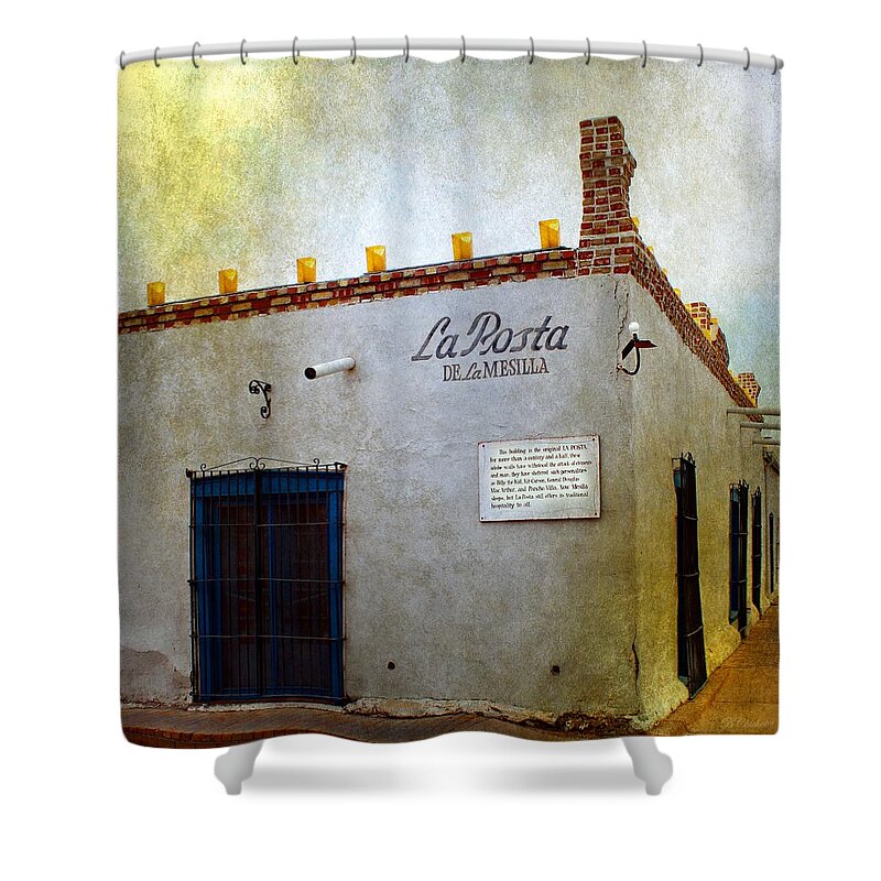 New Mexico Shower Curtain featuring the photograph La Posta De La Mesilla by Barbara Chichester
