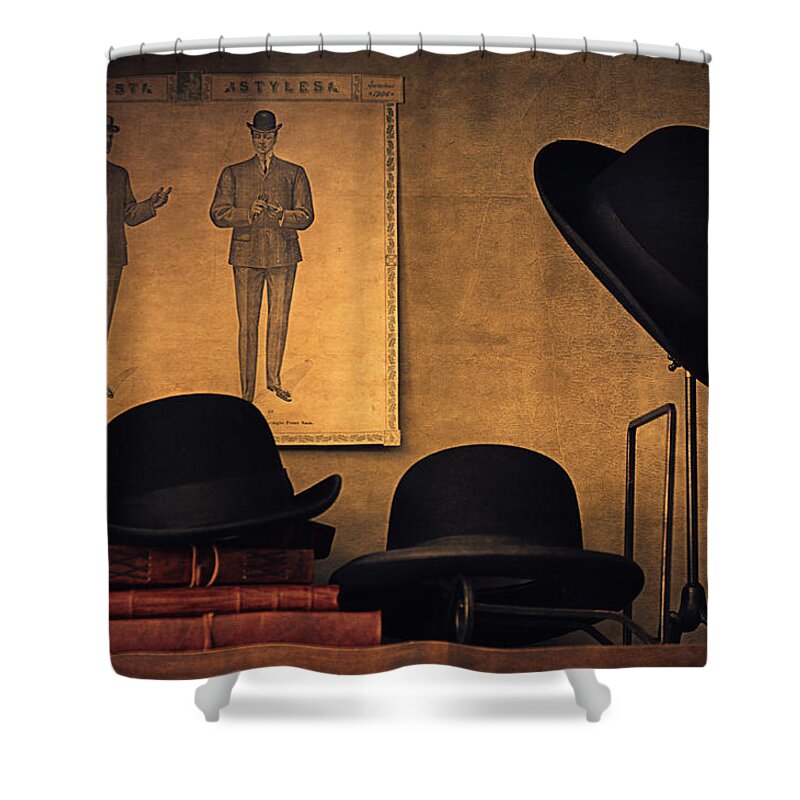 Accessory Shower Curtain featuring the photograph La Sombrereria by Maria Angelica Maira